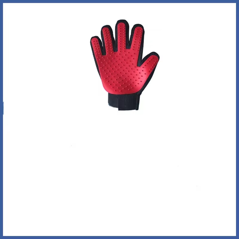 Par de guantes de aseo de silicona azul para perros y gatos