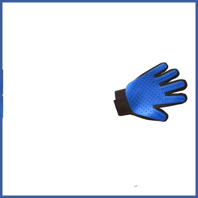 Par de guantes de aseo de silicona azul para perros y gatos